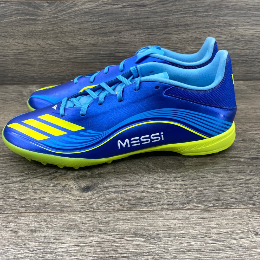 Adidas F50 Messi Club Turf Soccer Shoes Mens Size 9 Blue Yellow JQ6613